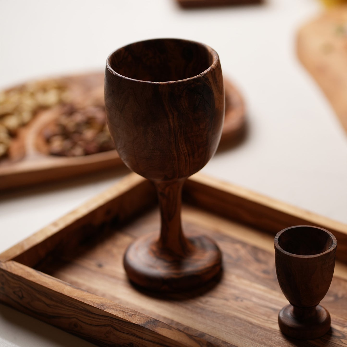 Natural Olive Wood Wine Cup