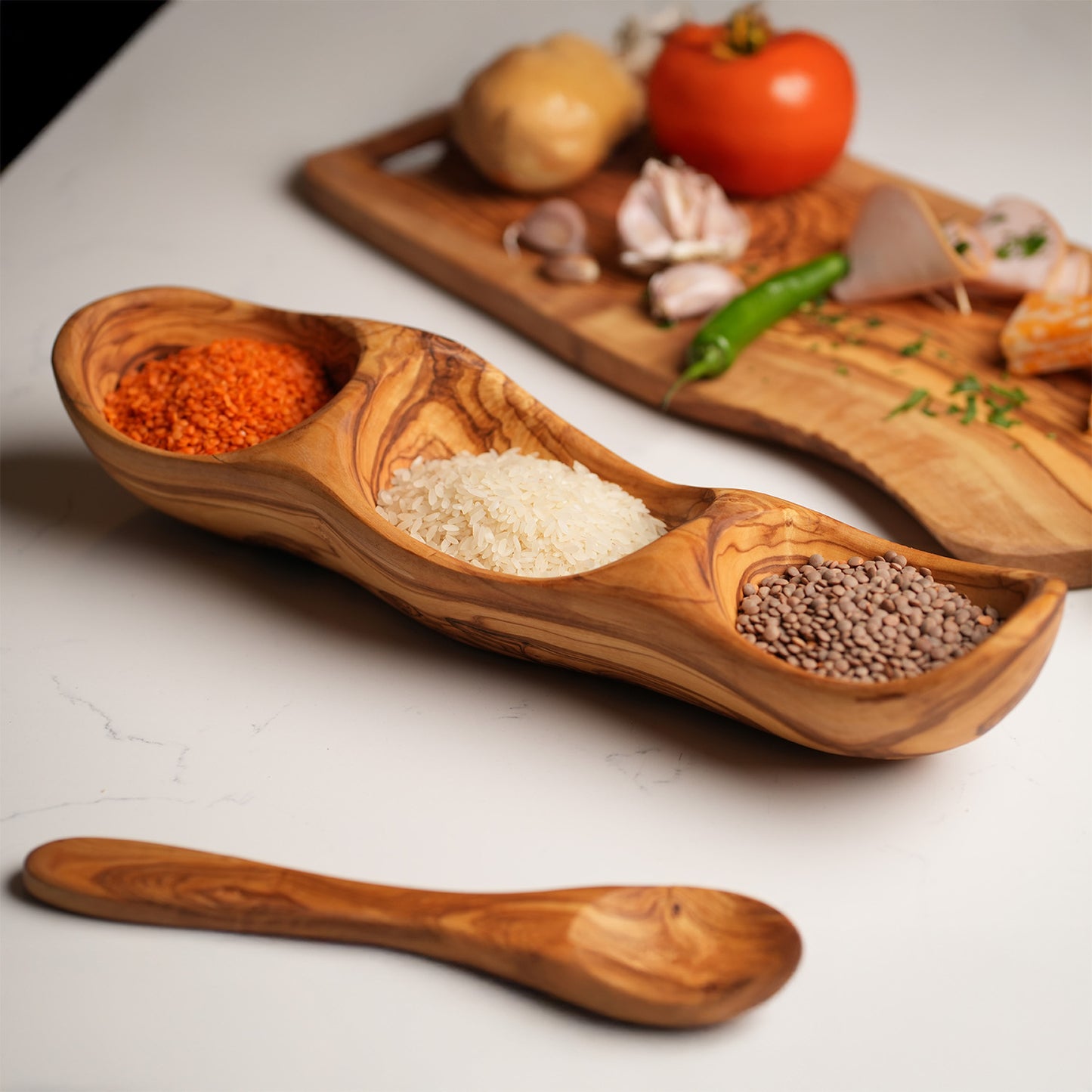Serving bow - Olivewood handwrought